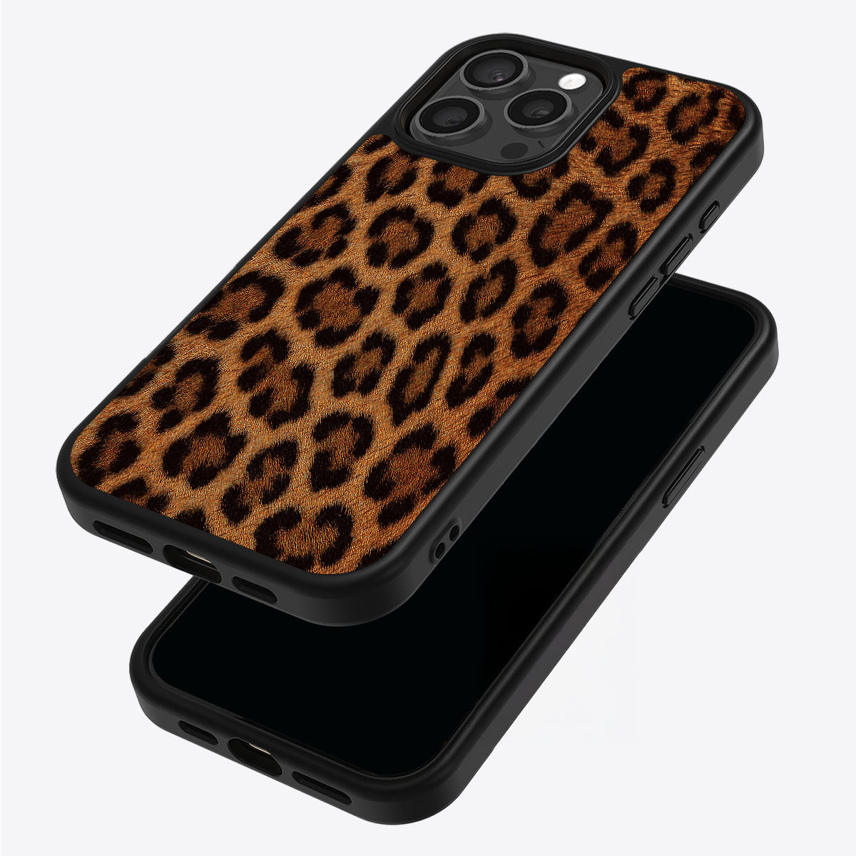 Classic Leopard iPhone 14 Pro case – back and side view