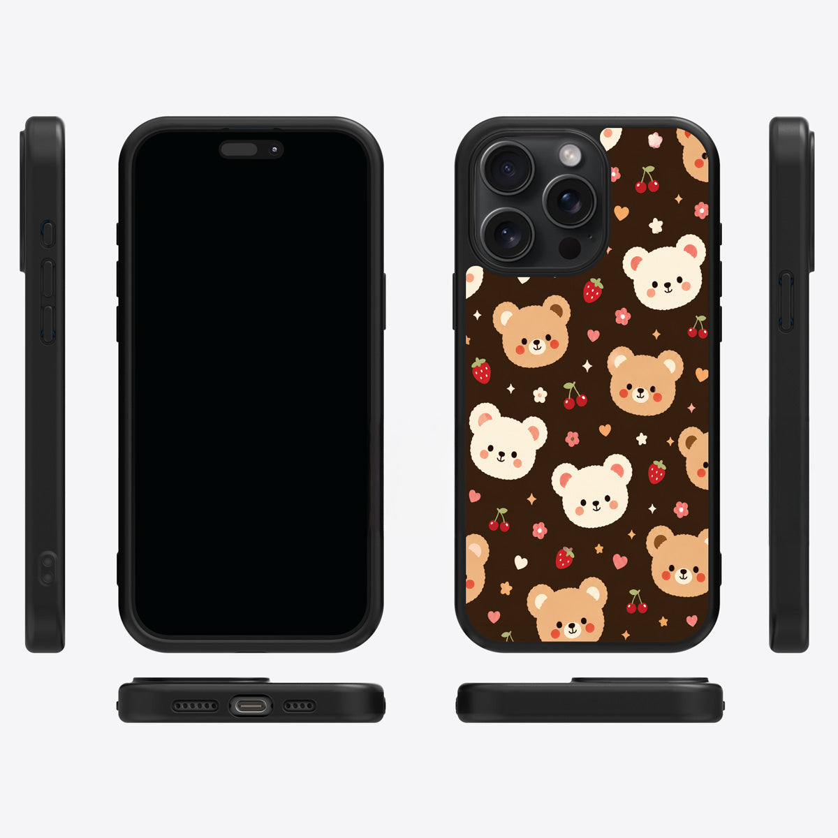 Cocoa Cuddles iPhone 14 Pro case cover – multi-angle view