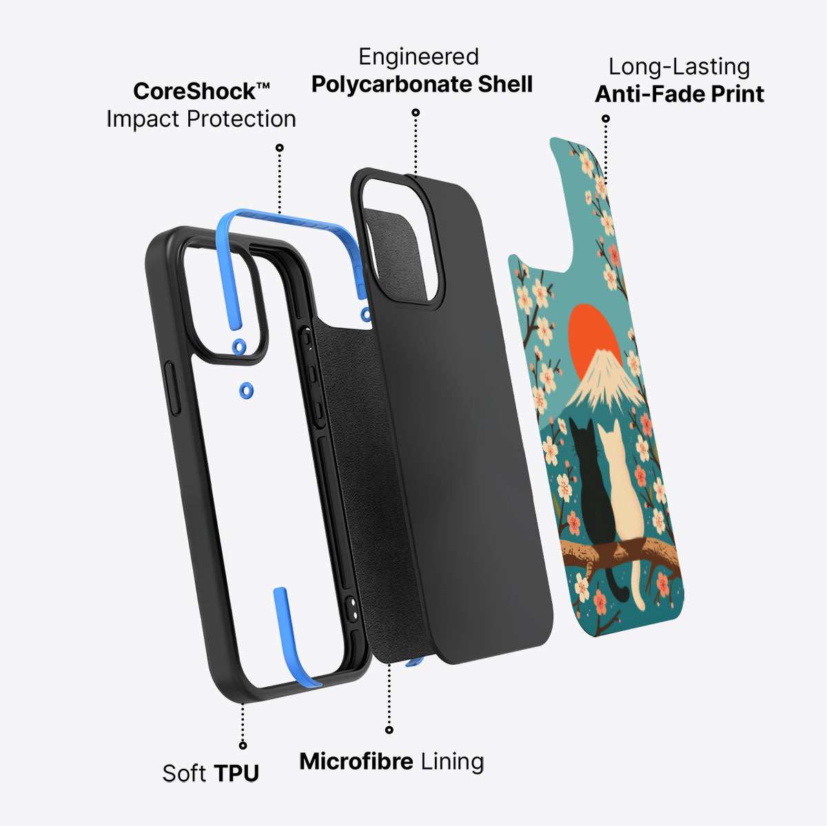 Fuji Cats - iPhone 14 Pro Case #case type_core (non magsafe)