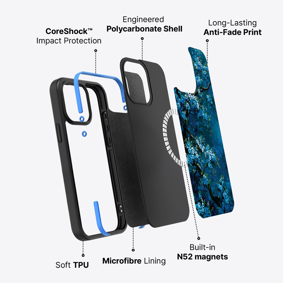 Moonlit Petals - iPhone 14 Pro Case #case type_core (magsafe)