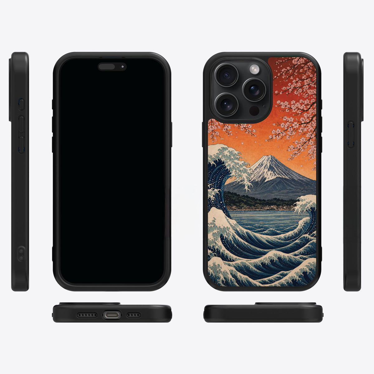 Sakura Coast iPhone 14 Pro case cover – multi-angle view