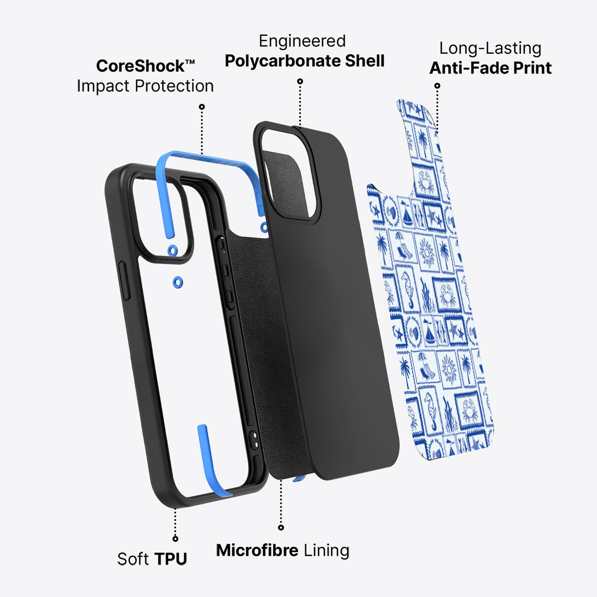 Seaside Sketches - iPhone 14 Pro Case #case type_core (non magsafe)