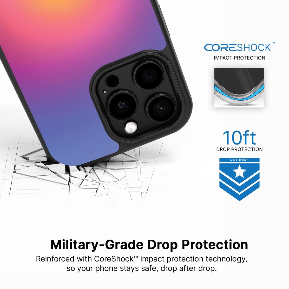 Aura Glow iPhone 14 Pro Max case with drop protection