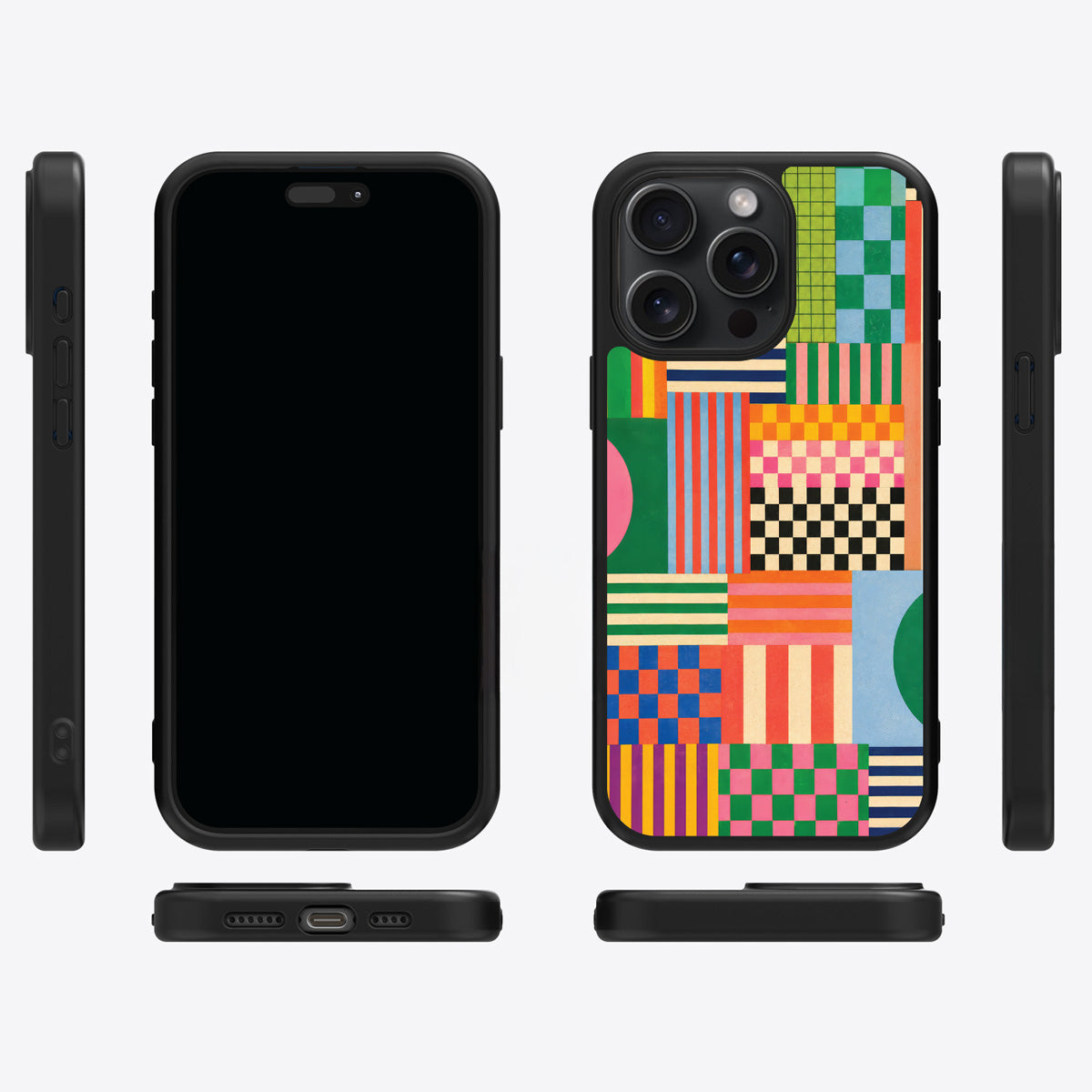 Carnival Quilt iPhone 14 Pro Max case cover – multi-angle view