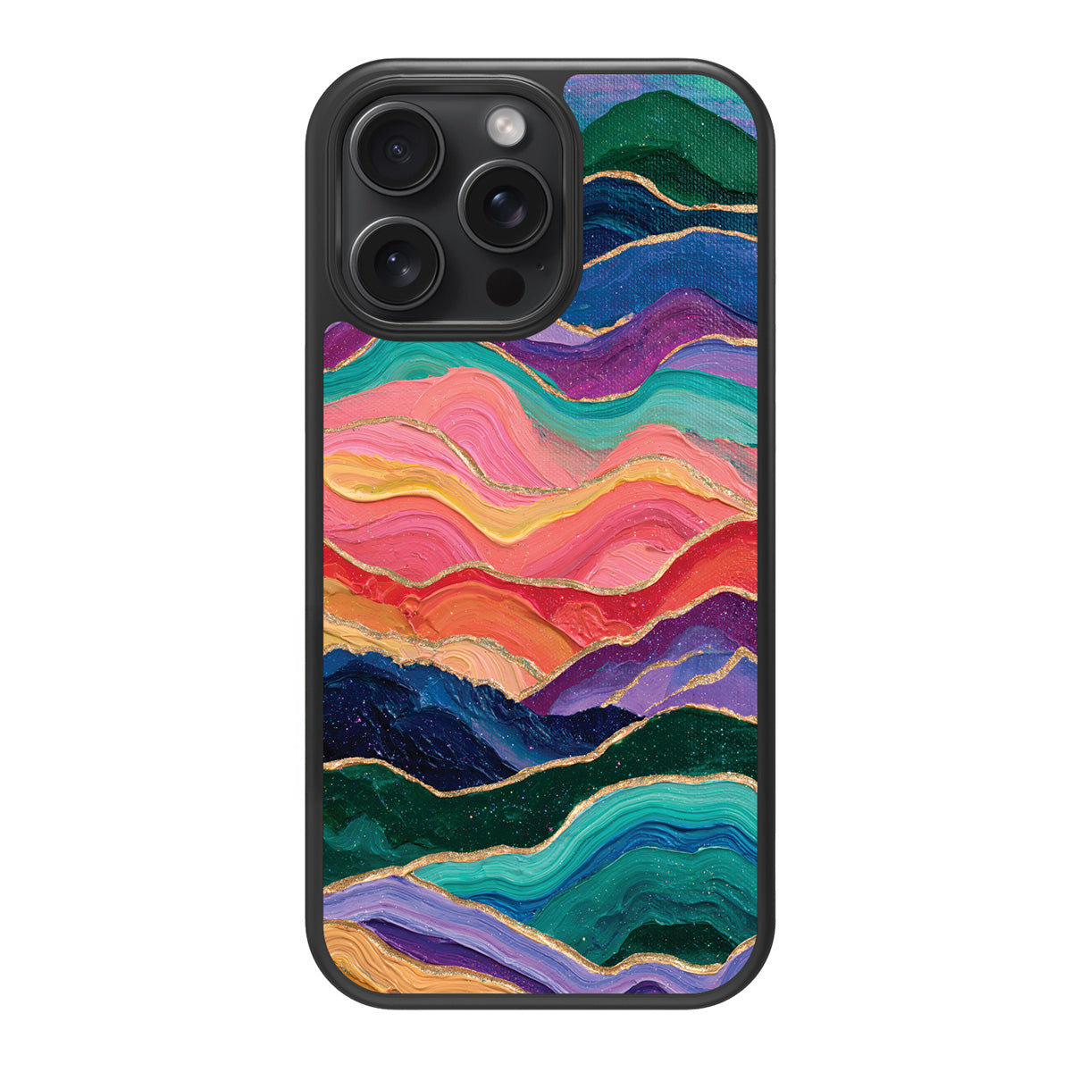 Painted Peaks design back view – iPhone 14 Pro Max case