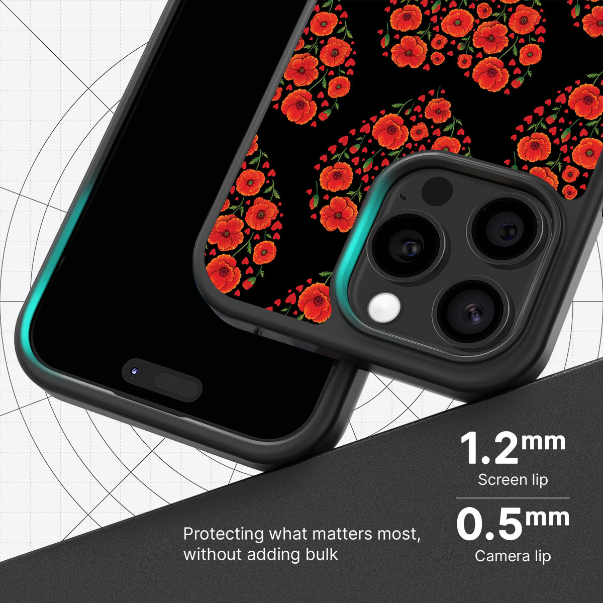 Poppy Heart - iPhone 14 Pro Max Case #case type_core (magsafe), #case type_core (non magsafe)