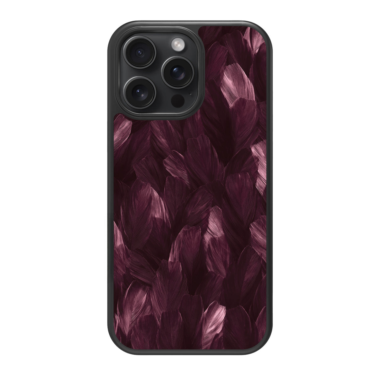 Wine Plumage design back view – iPhone 14 Pro Max case
