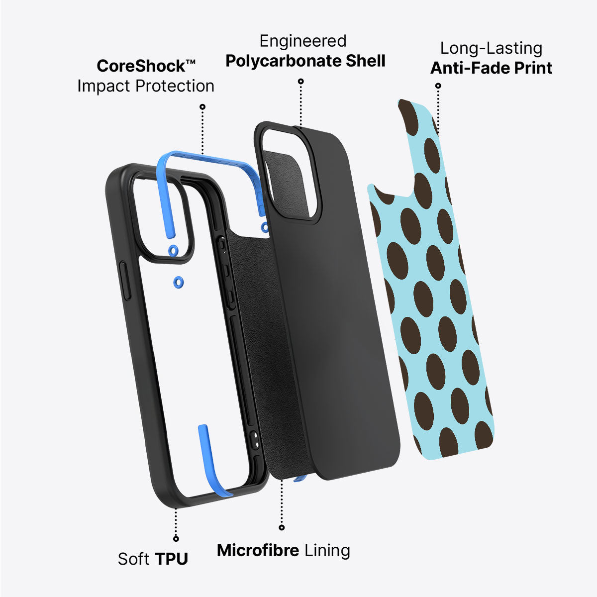 Blue Mocha - iPhone 15 Case #case type_core (non magsafe)