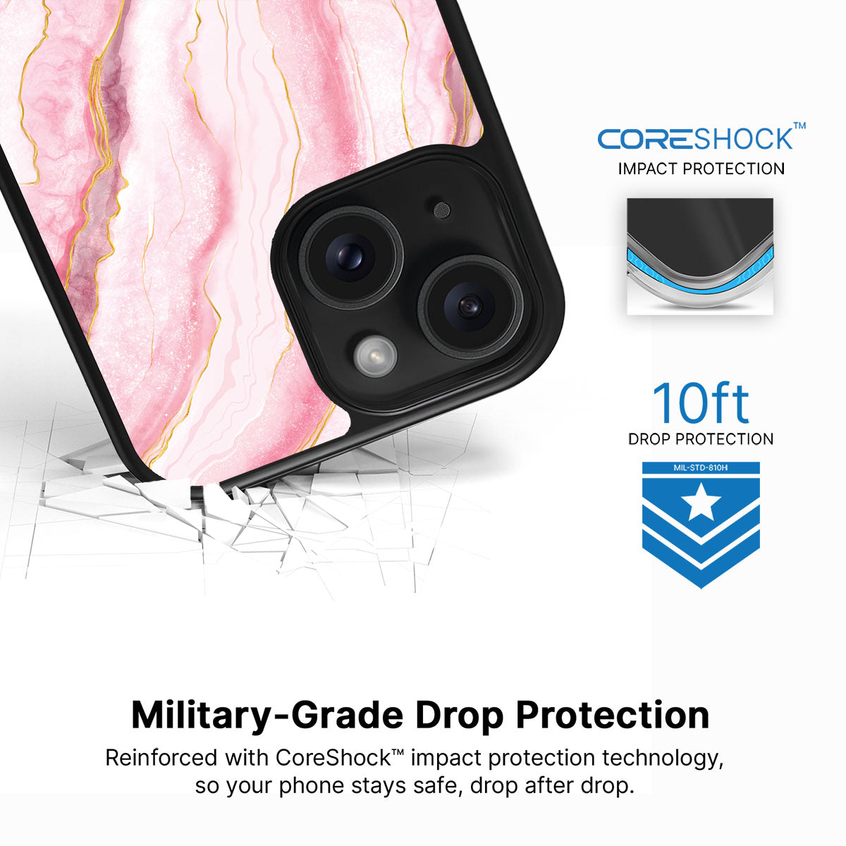 Blushed Marble - iPhone 15 Case, #case type_core (magsafe), #case type_core (non magsafe)