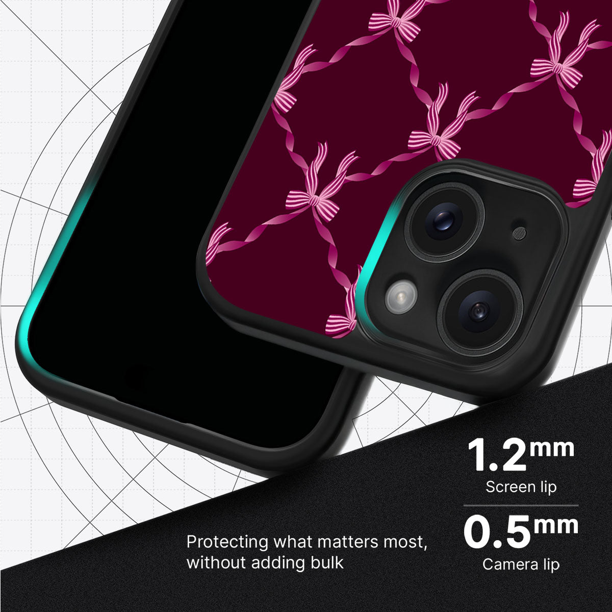 Bordeaux Bow - iPhone 15 Case