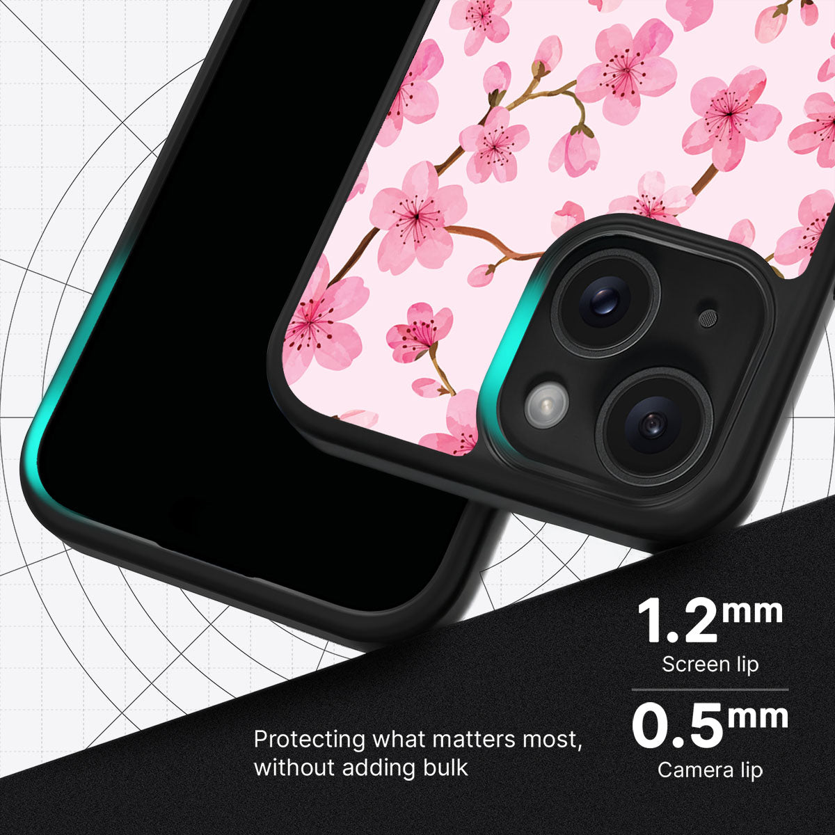 Cherry Blossom slim iPhone 15 phone case