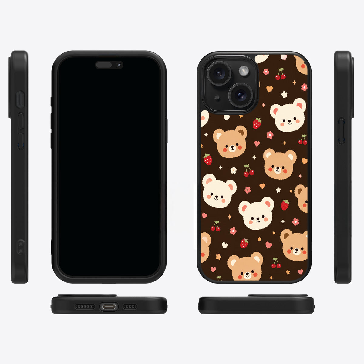 Cocoa Cuddles iPhone 15 case cover – multi-angle view