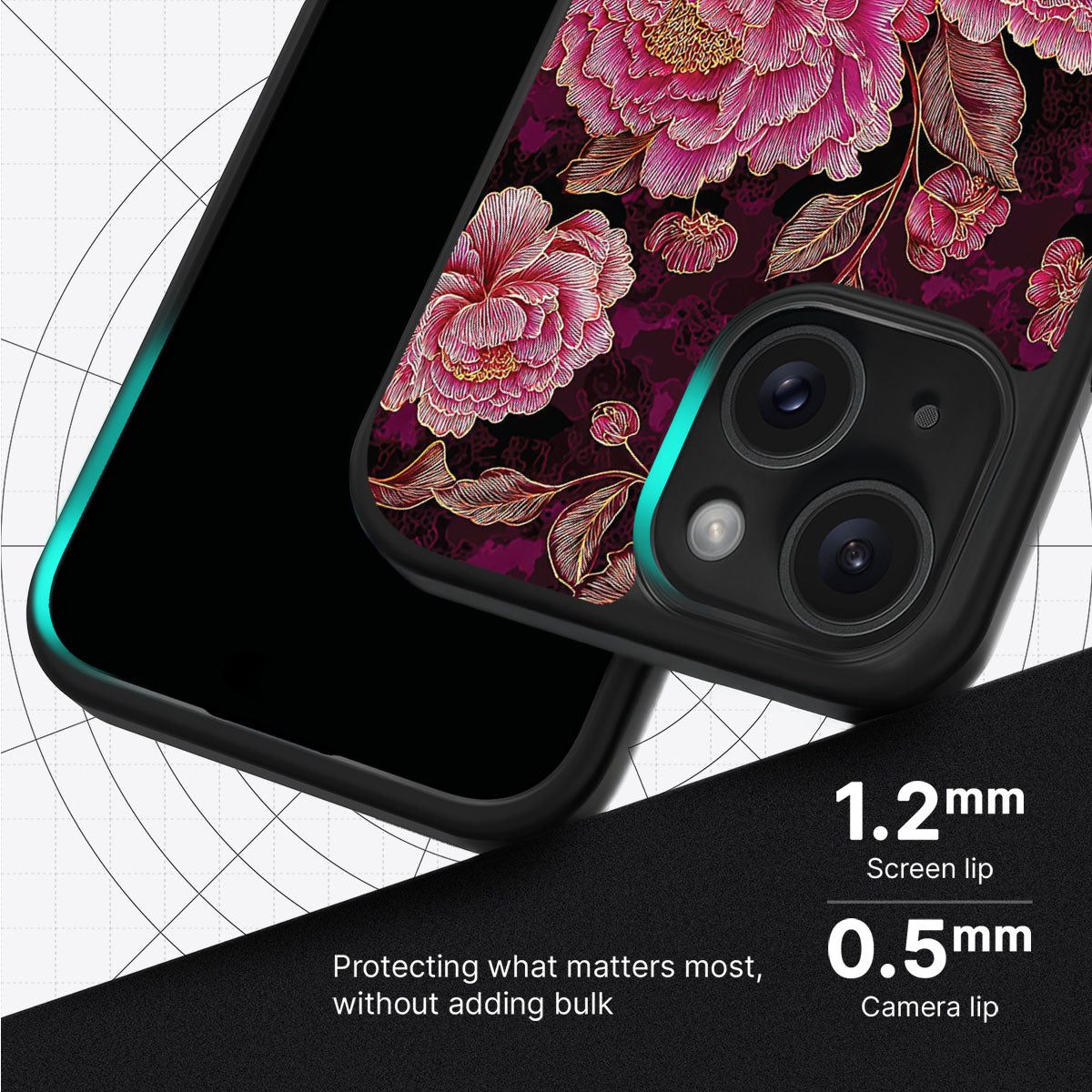 Floral Opulence slim iPhone 15 phone case