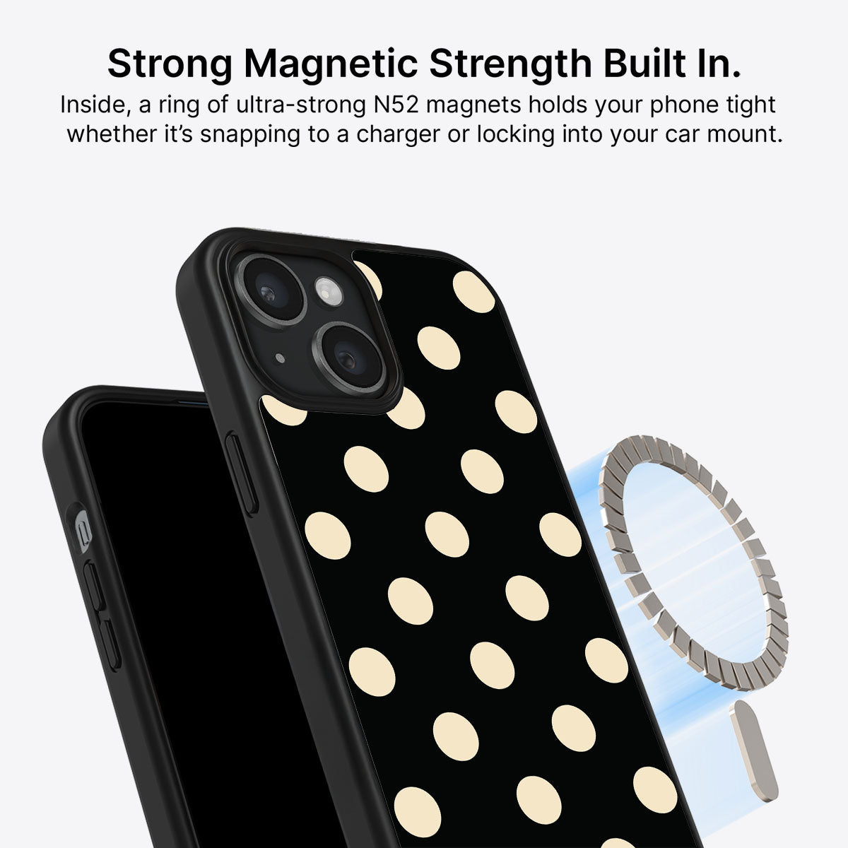 iPhone 15 MagSafe case – Noir Cream design