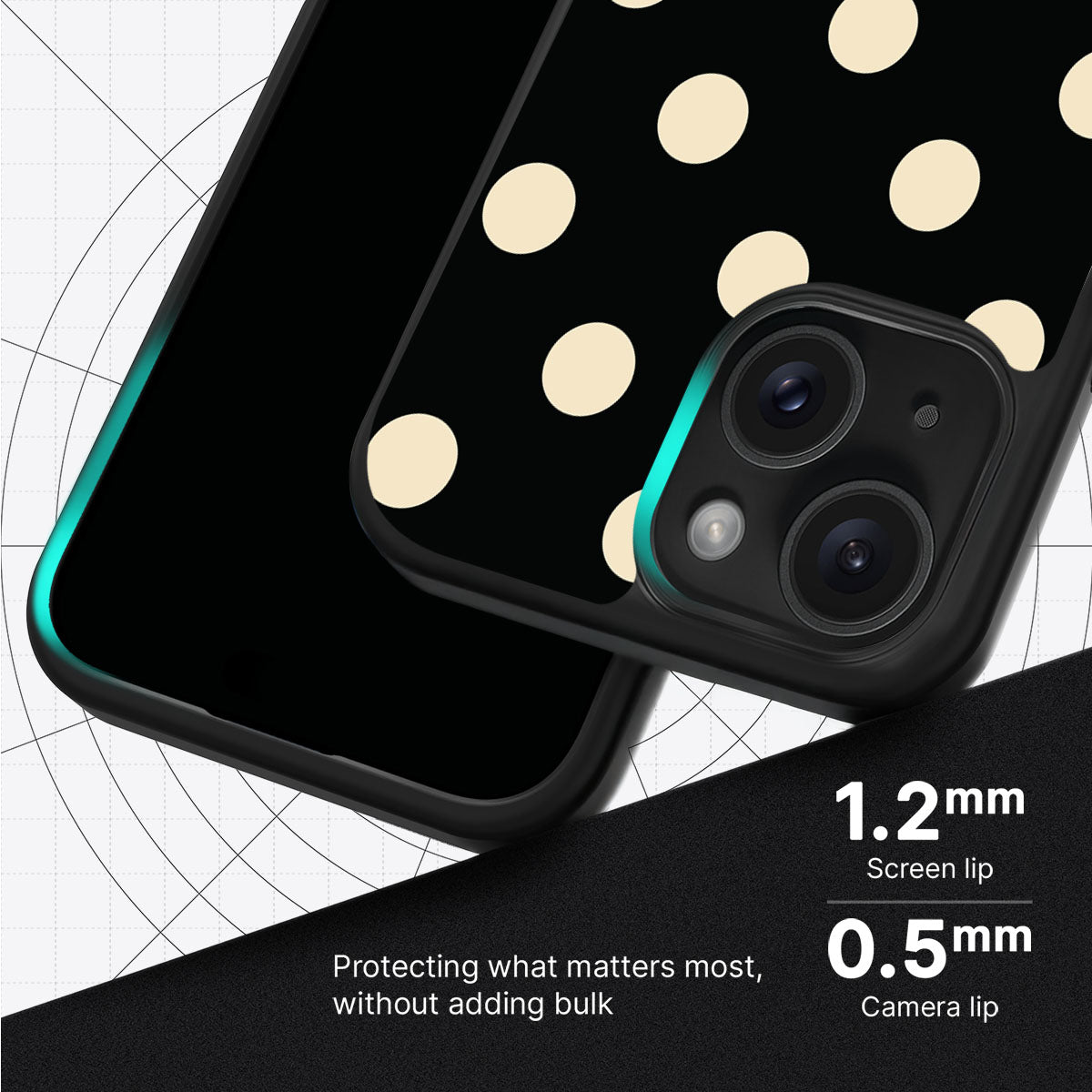Noir Cream slim iPhone 15 phone case