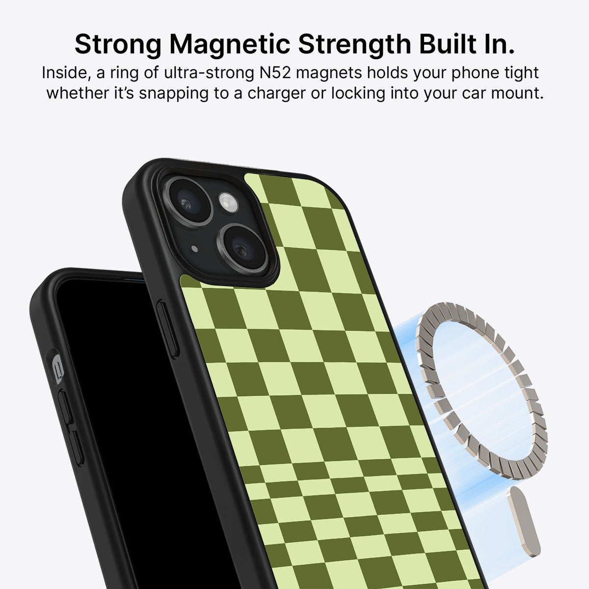 iPhone 15 MagSafe case – Olive Meadow design