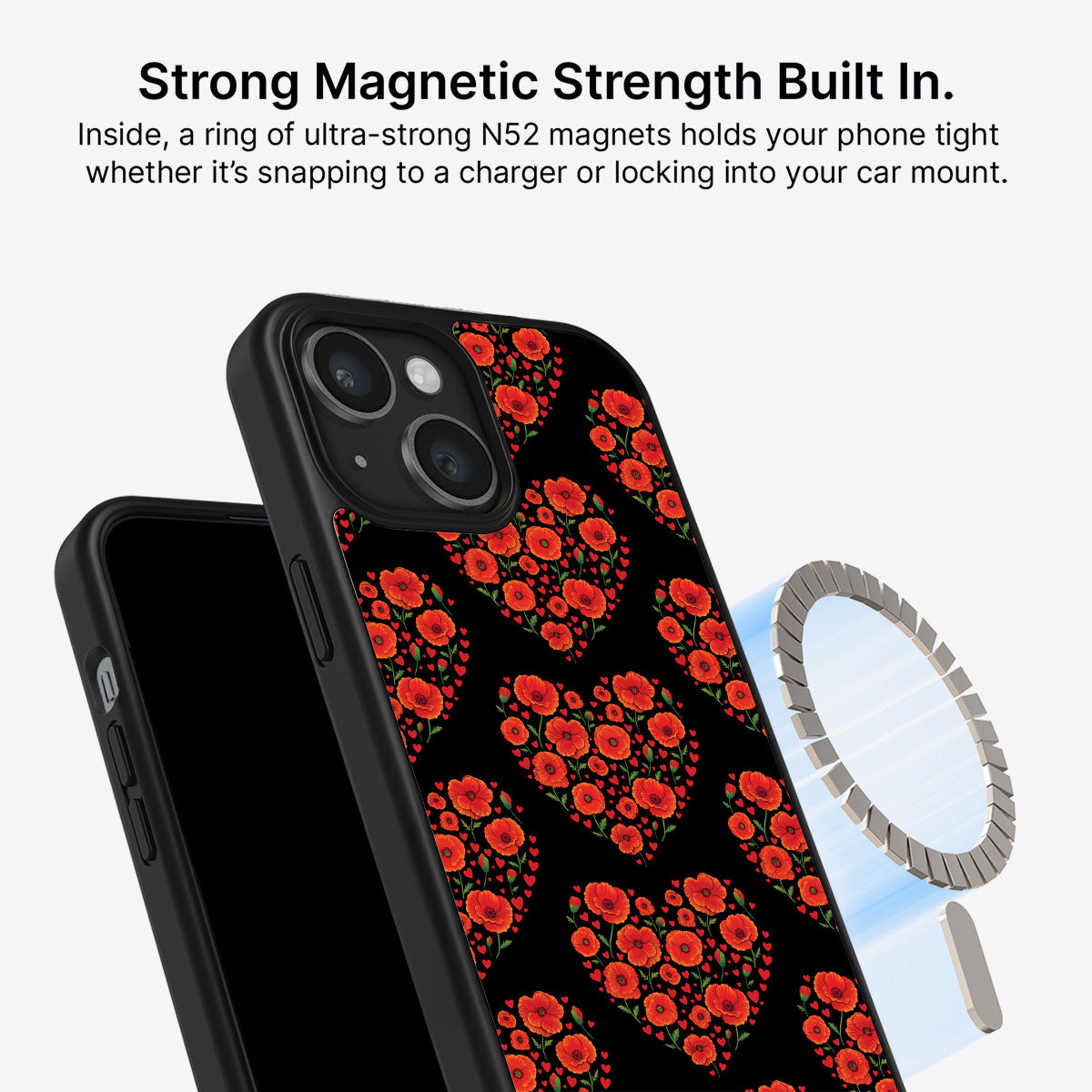 Poppy Heart - iPhone 15 Case #case type_core (magsafe)