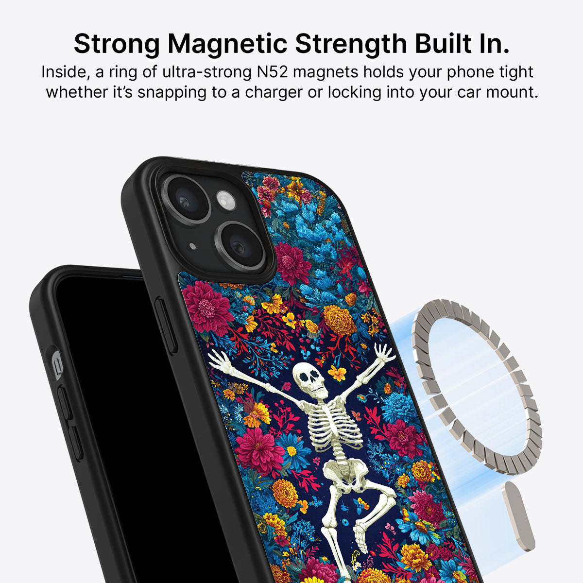 iPhone 15 Case with MagSafe – Skeleton Garden