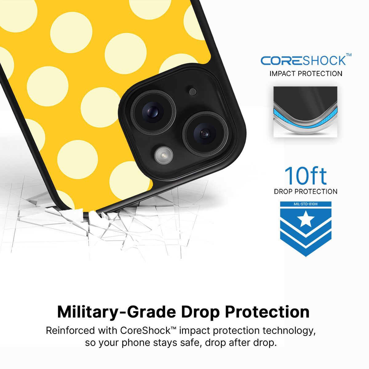 Sunny Dots - iPhone 15 Case #case type_core (magsafe), #case type_core (non magsafe)