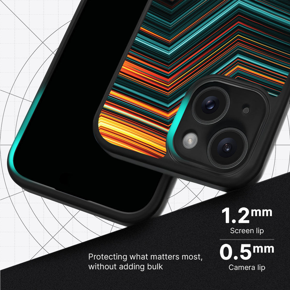 Techno Waves - iPhone 15 Case #case type_core (magsafe), #case type_core (non magsafe)