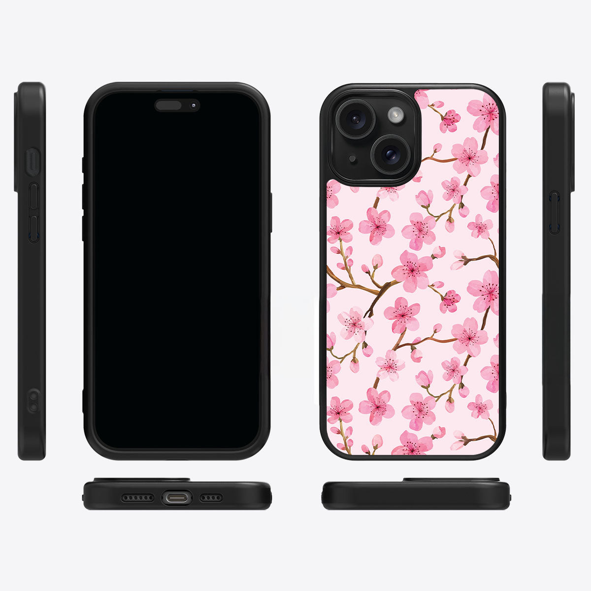 Cherry Blossom iPhone 15 Plus case cover – multi-angle view