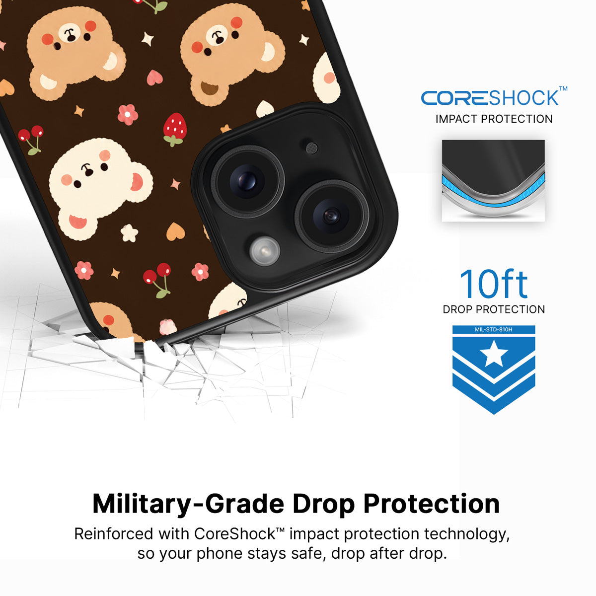 Cocoa Cuddles iPhone 15 Plus case with drop protection