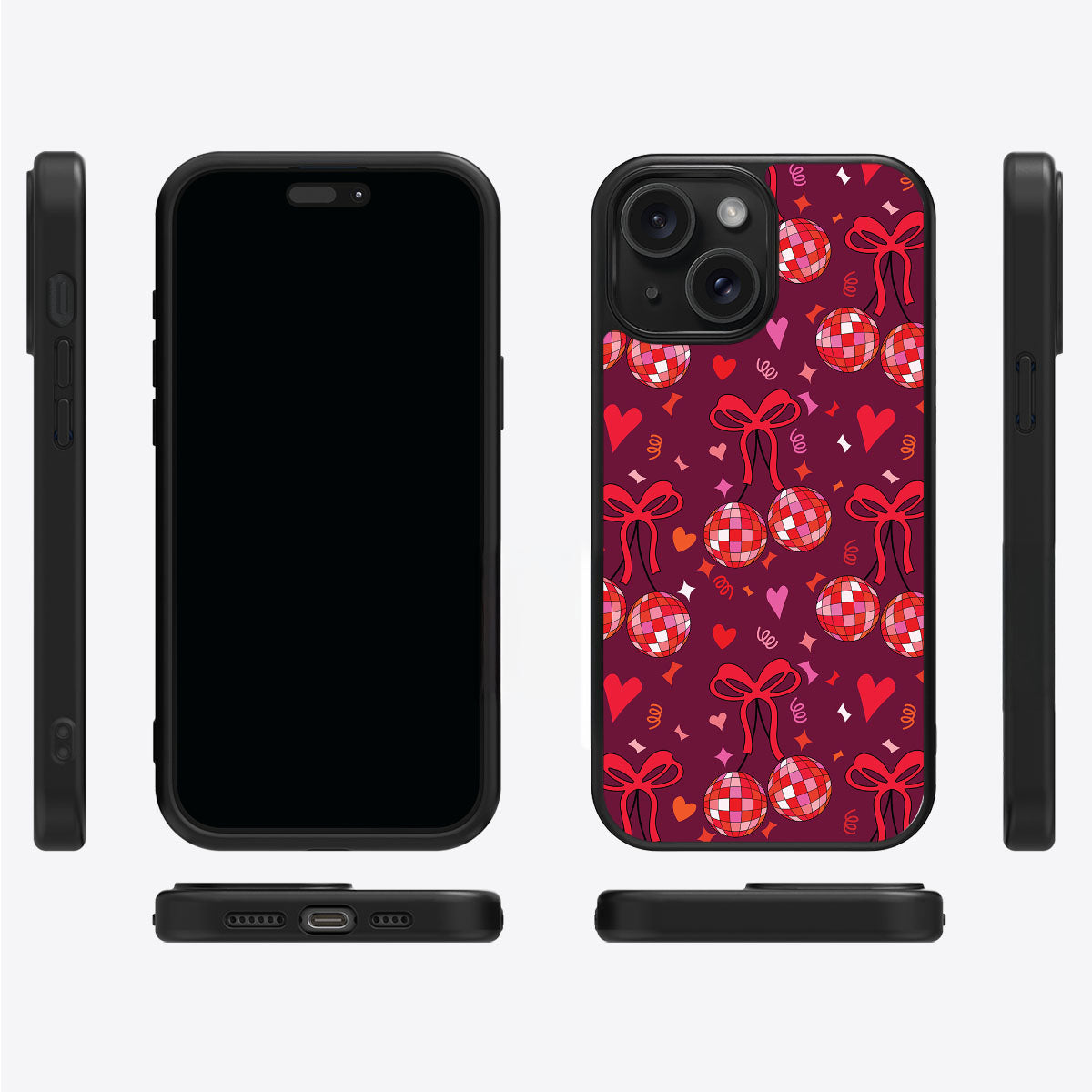 Disco Cherries - iPhone 15 Plus Case #case type_core (magsafe), #case type_core (non magsafe)