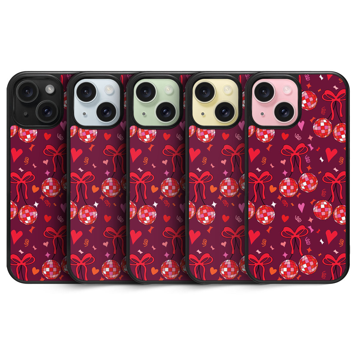 Disco Cherries - iPhone 15 Plus Case #case type_core (magsafe), #case type_core (non magsafe)