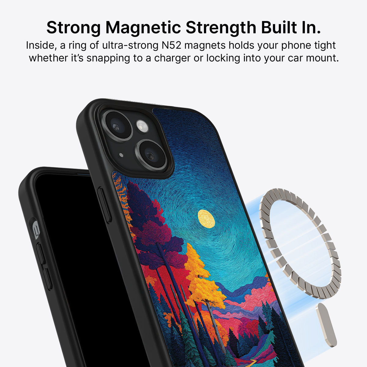 Boho Nature Designer iPhone 15 Plus Case – Folk Valley | MagSafe