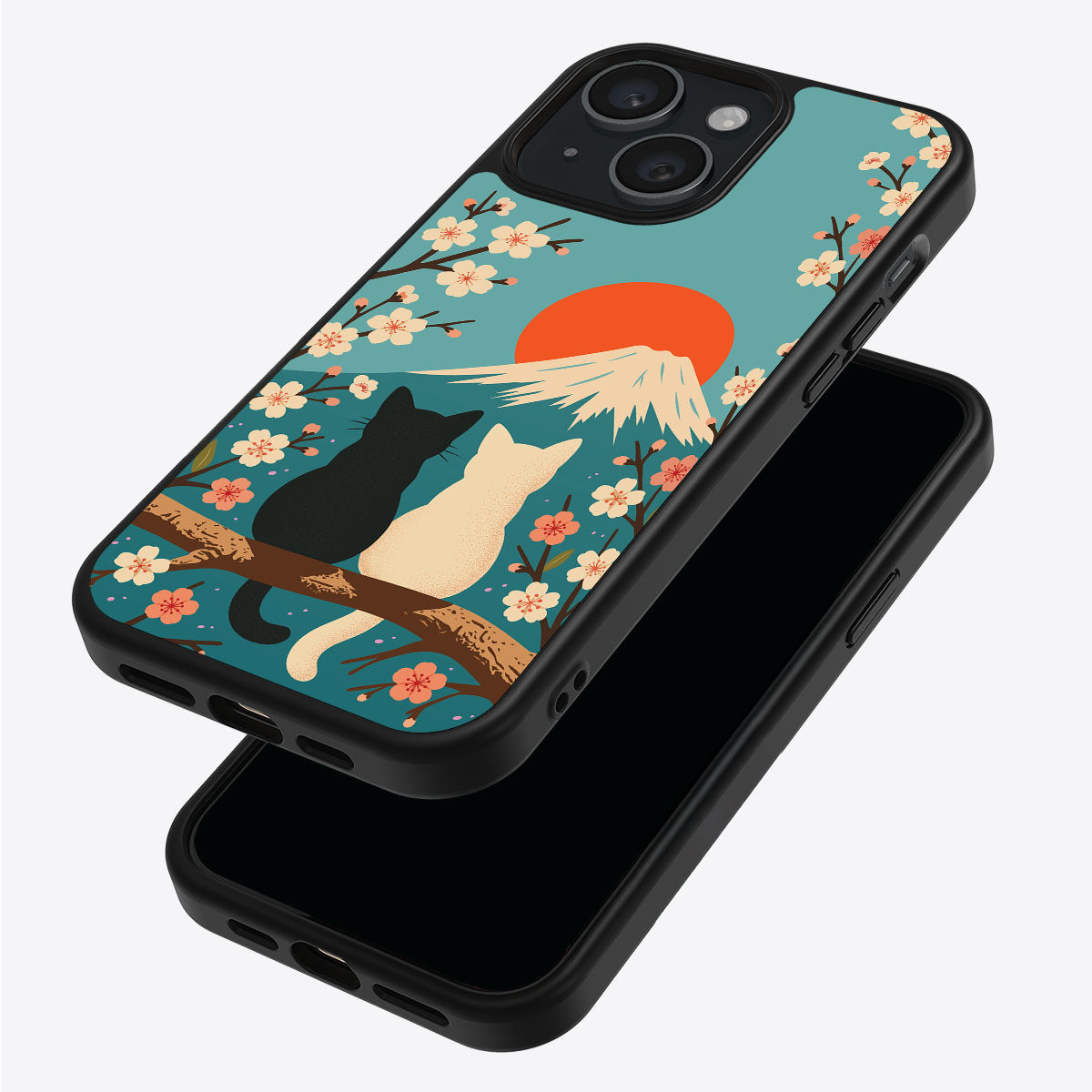 Fuji Cats - iPhone 15 Plus Case #case type_core (magsafe), #case type_core (non magsafe)