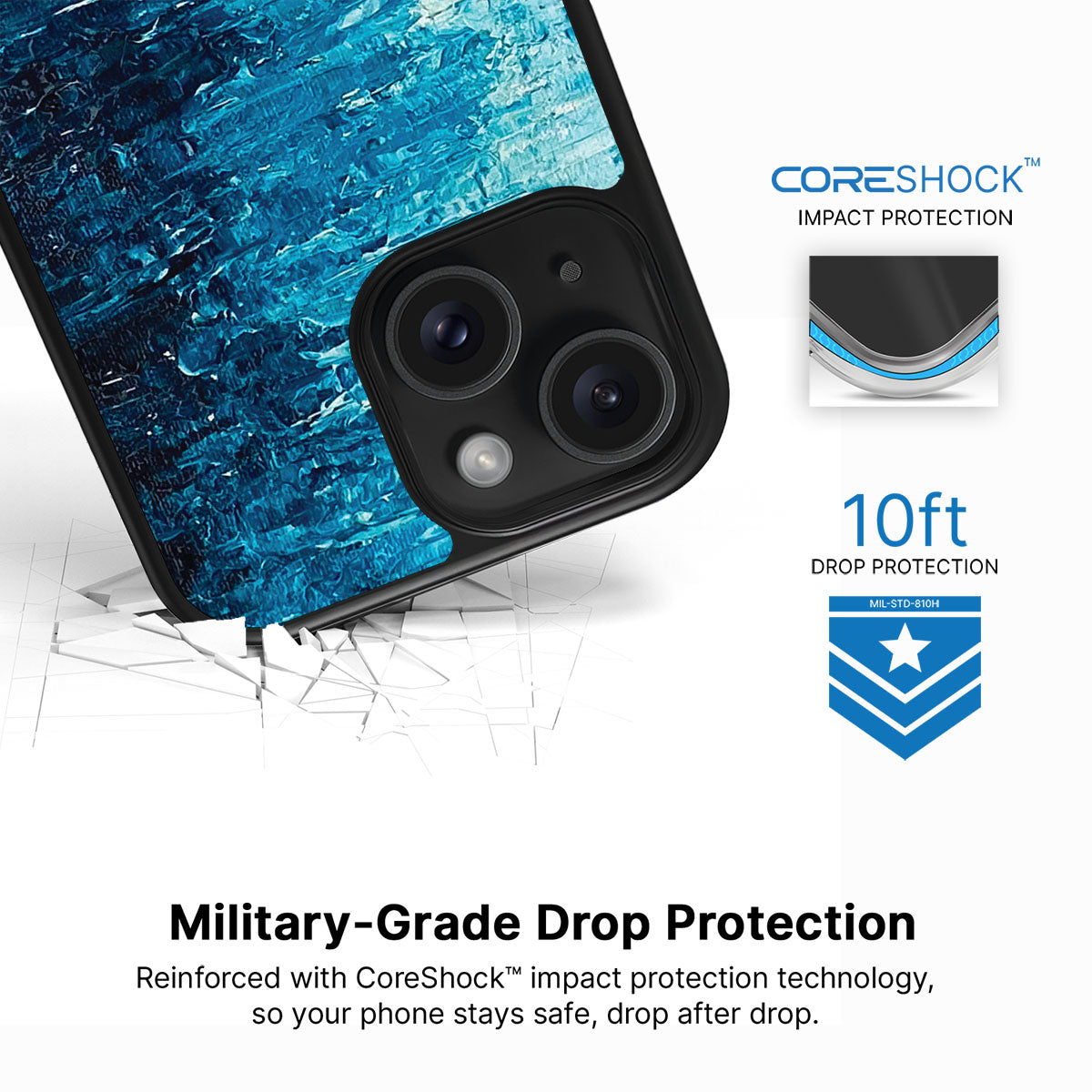 Indigo Impasto - iPhone 15 Plus Case #case type_core (magsafe), #case type_core (non magsafe)