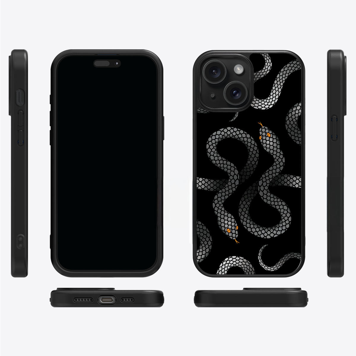 Noir Serpent - iPhone 15 Plus Case #case type_core (magsafe), #case type_core (non magsafe)