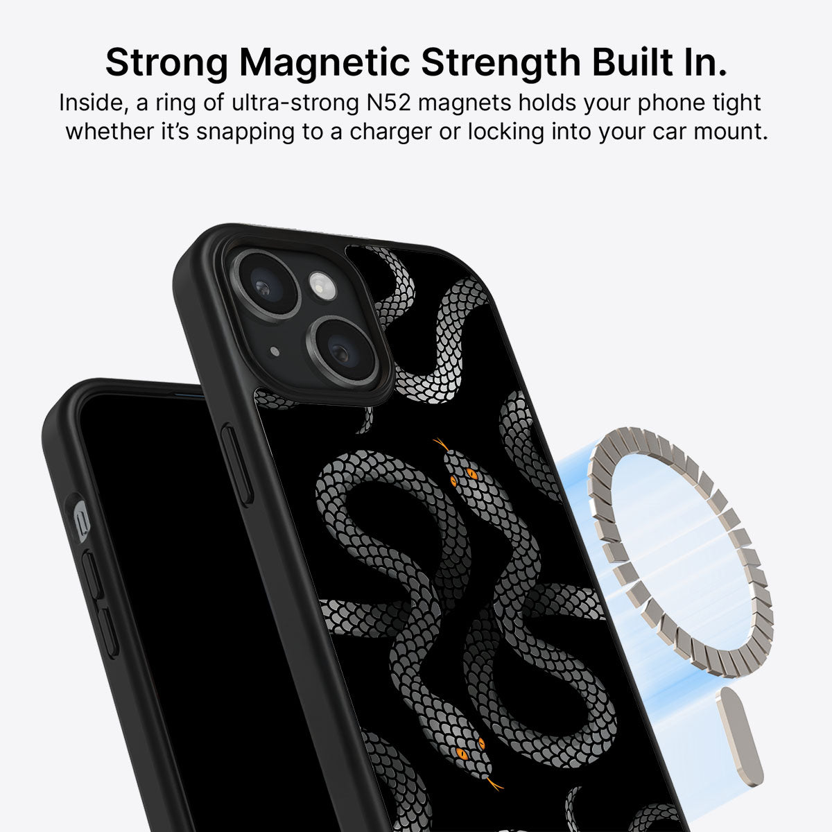 Noir Serpent - iPhone 15 Plus Case #case type_core (magsafe)