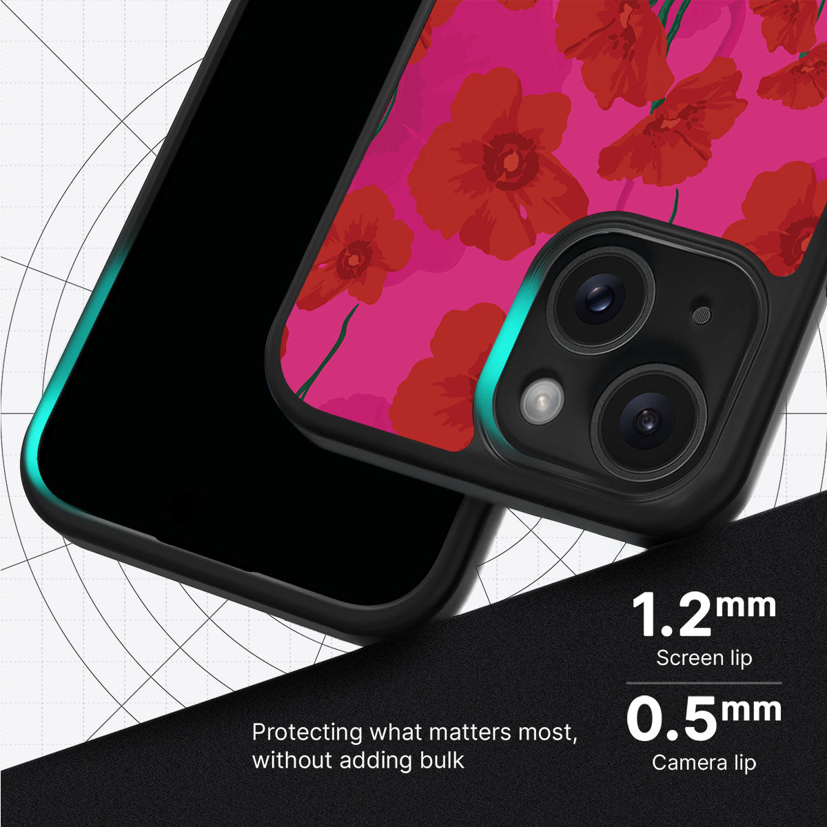 Pink Poppies - iPhone 15 Plus Case #case type_core (magsafe), #case type_core (non magsafe)