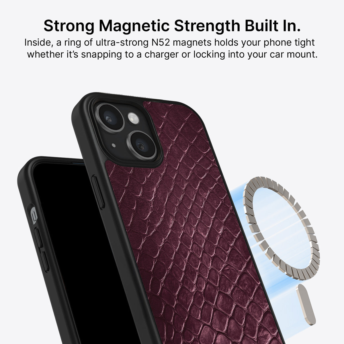 iPhone 15 Plus MagSafe case – Wine Python design