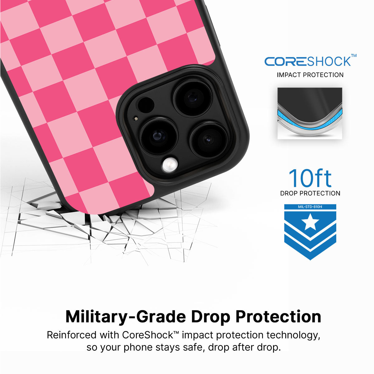 Candy Check iPhone 15 Pro case with drop protection