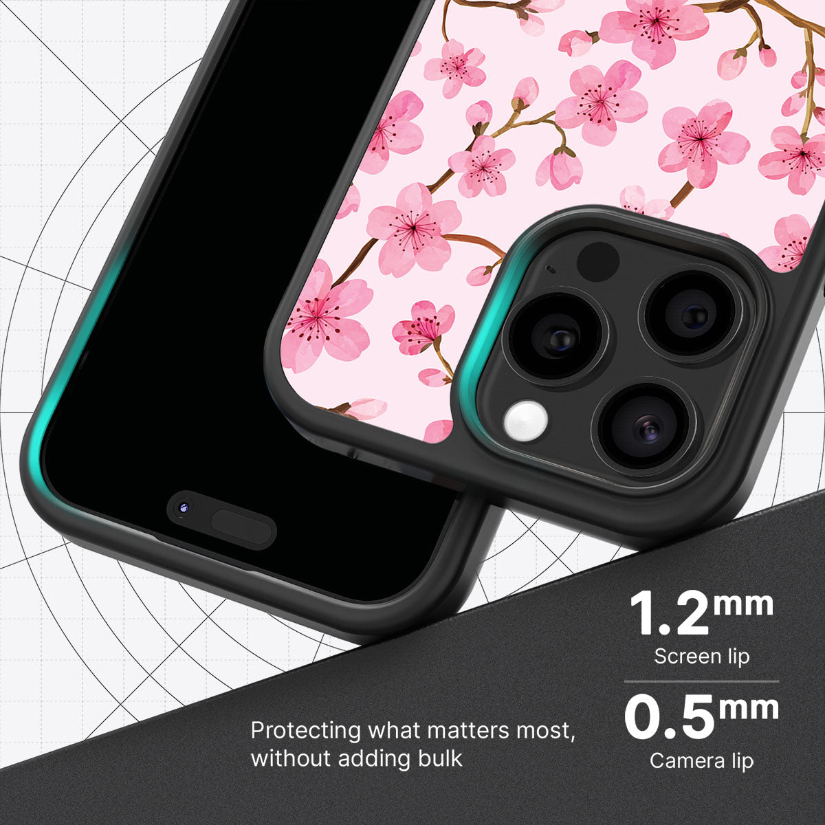 Cherry Blossom slim iPhone 15 Pro phone case