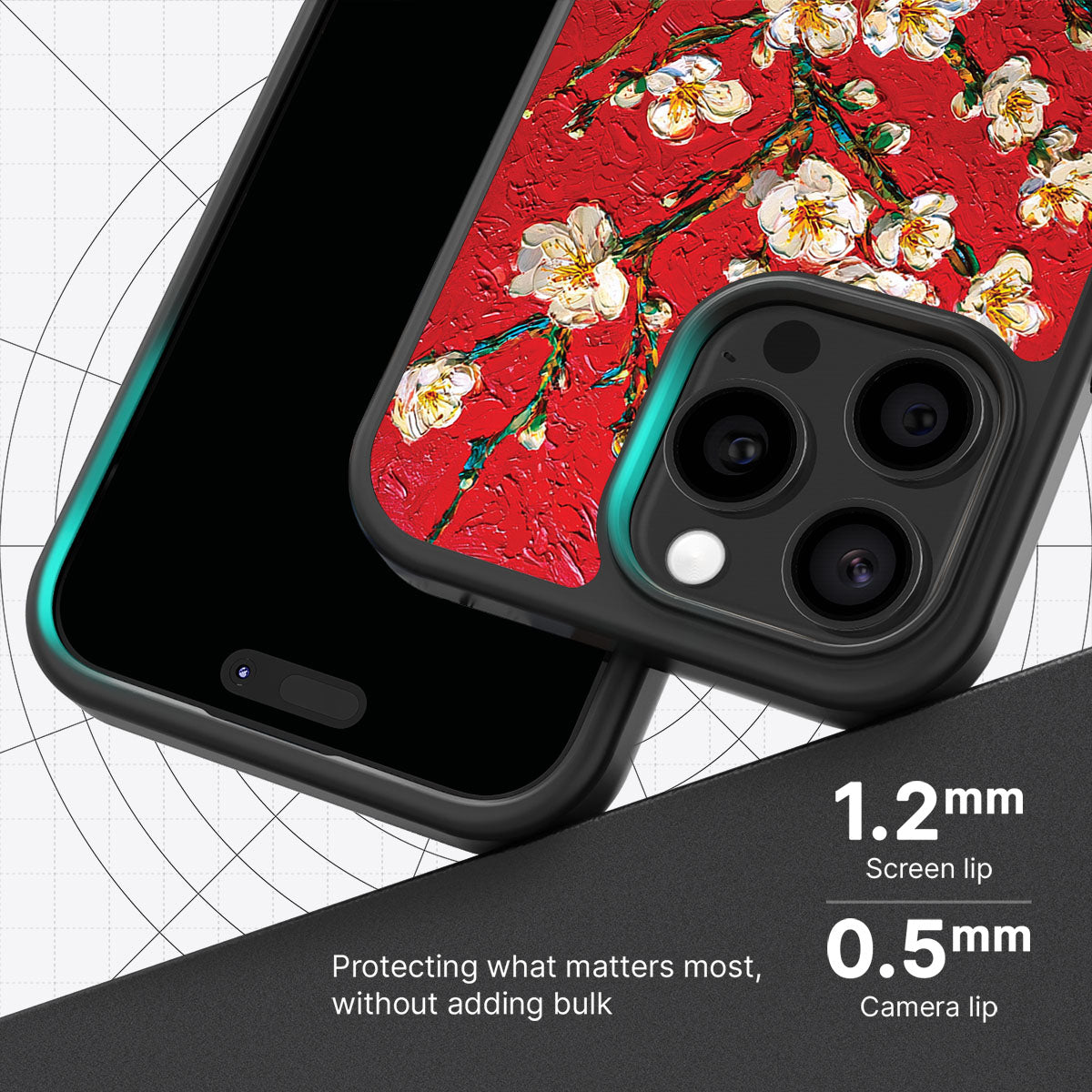 Crimson Blossom - iPhone 15 Pro Case #case type_core (magsafe), #case type_core (non magsafe)