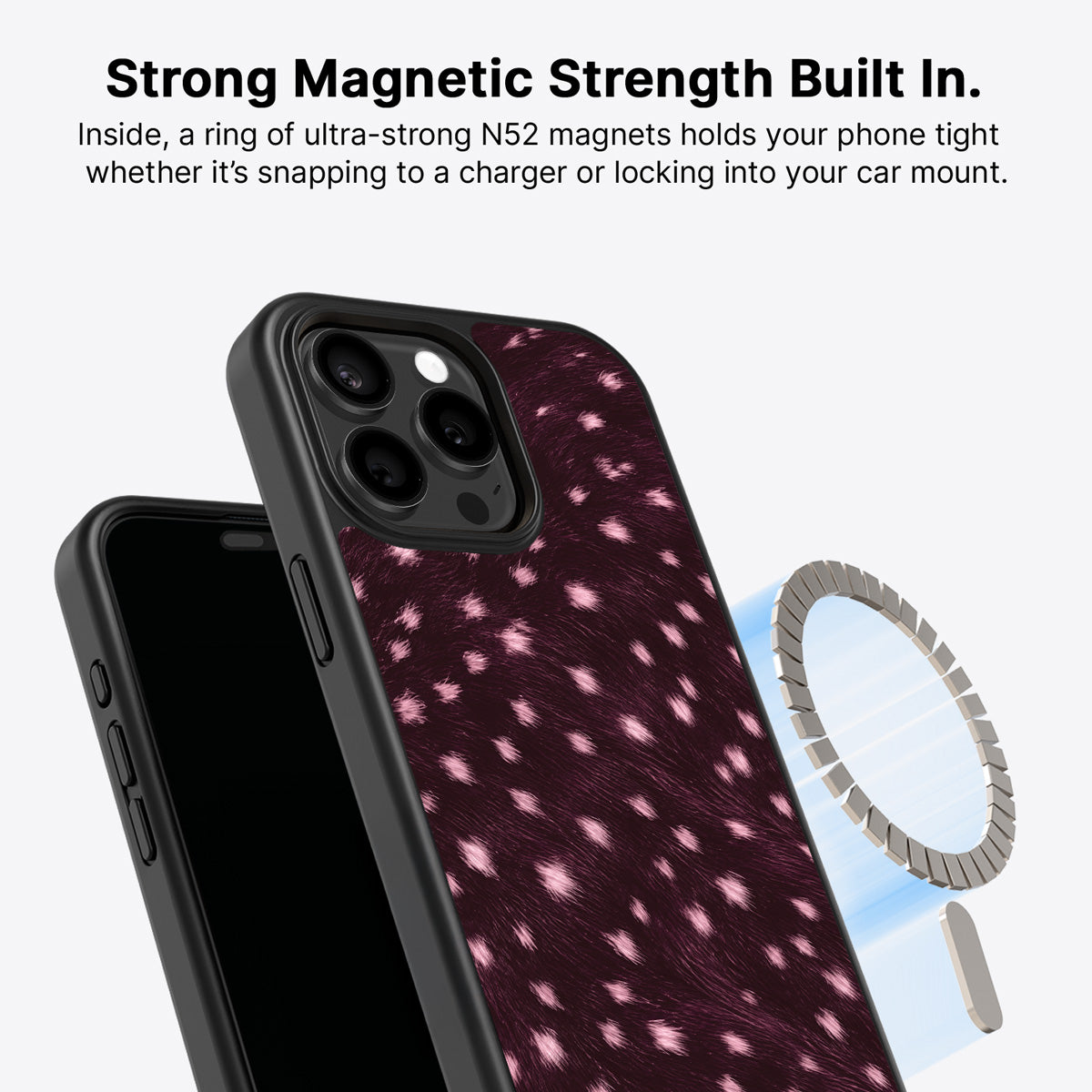 iPhone 15 Pro MagSafe case – Fawn Spots design