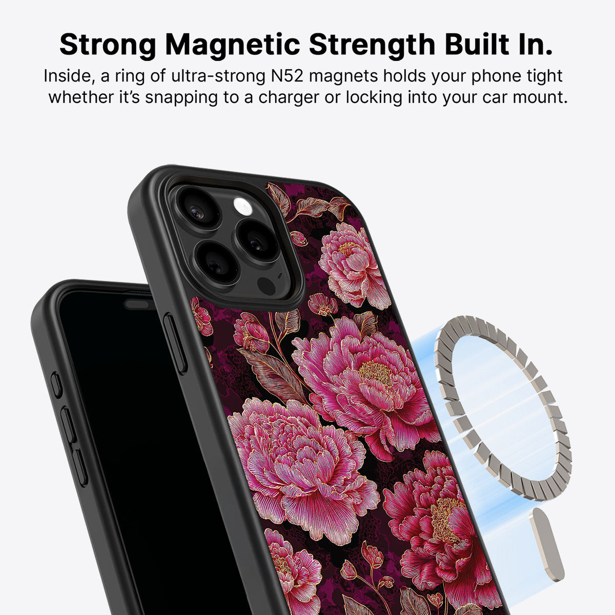 iPhone 15 Pro MagSafe case – Floral Opulence design