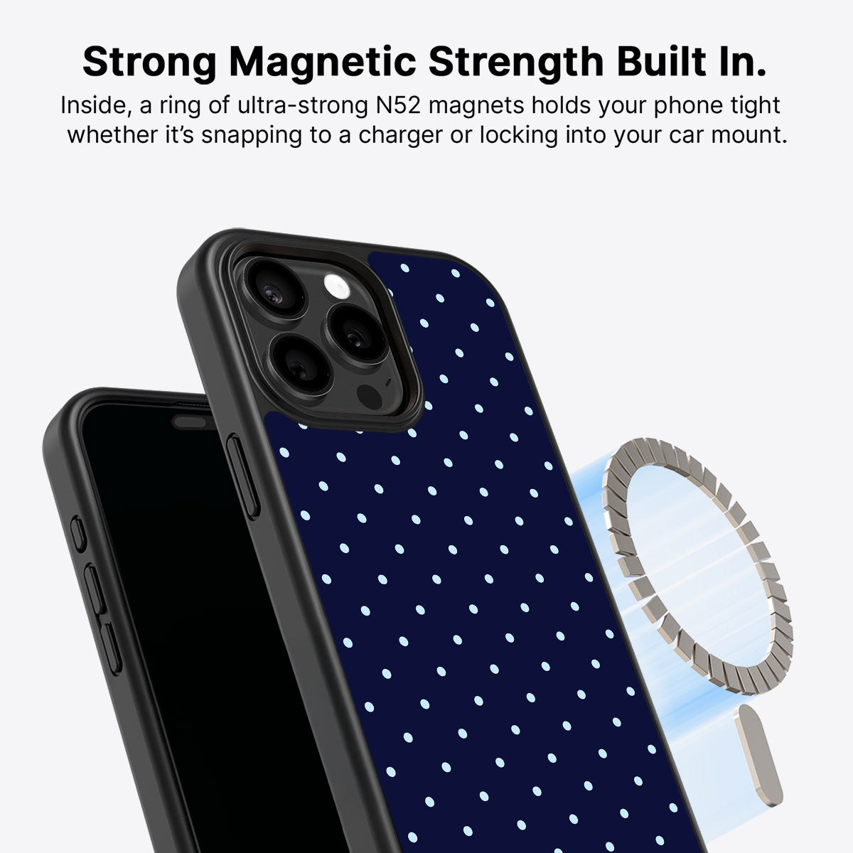 iPhone 15 Pro MagSafe case – Navy Whisper design
