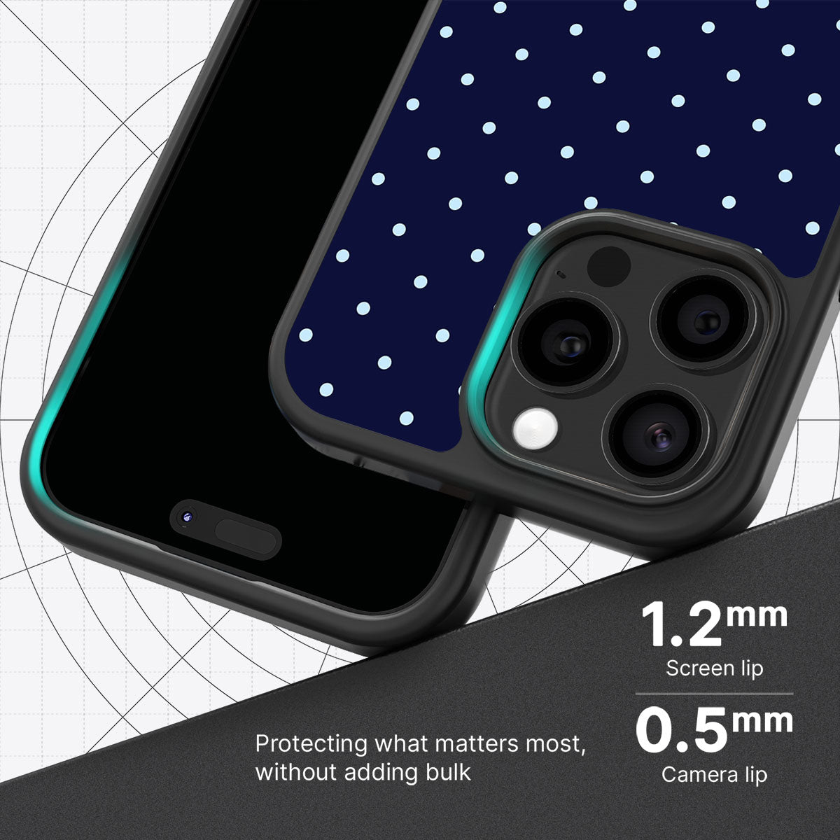 Navy Whisper slim iPhone 15 Pro phone case