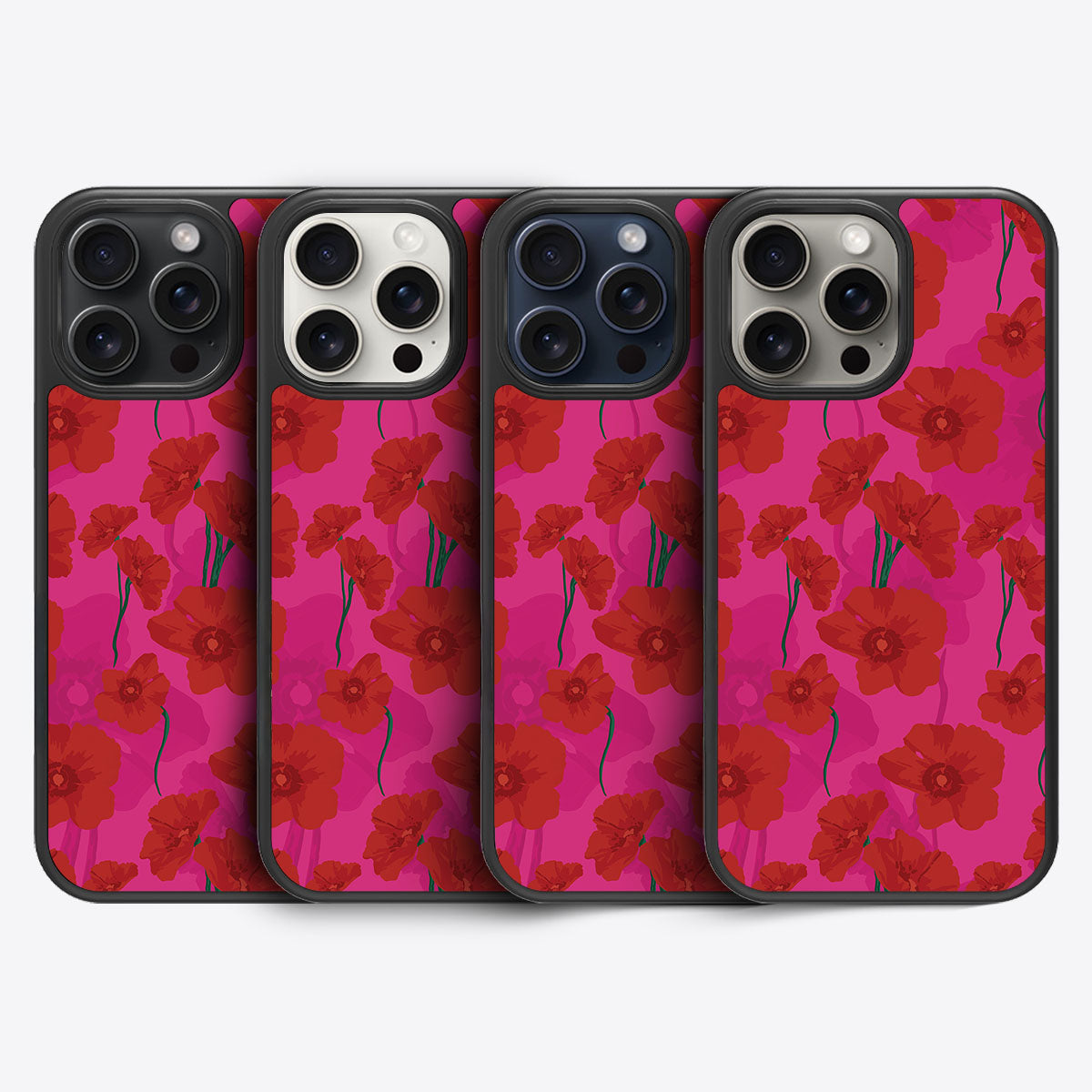 Pink Poppies - iPhone 15 Pro Case #case type_core (magsafe), #case type_core (non magsafe)