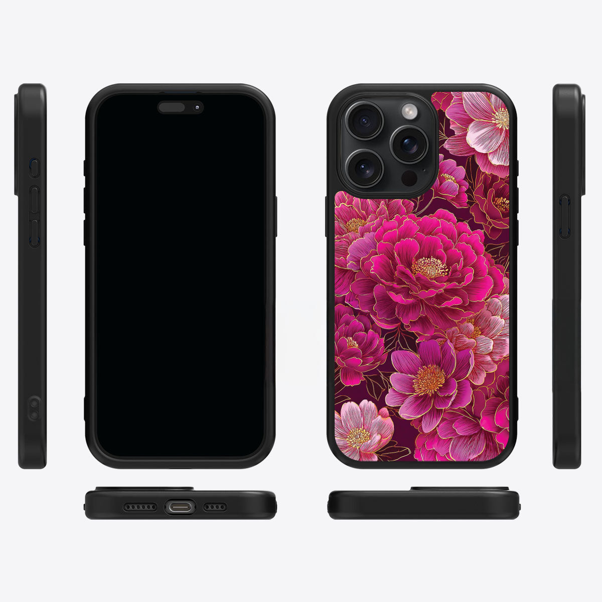 Pink Reverie iPhone 15 Pro case cover – multi-angle view