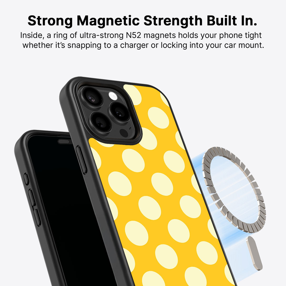iPhone 15 Pro MagSafe case – Sunny Dots design