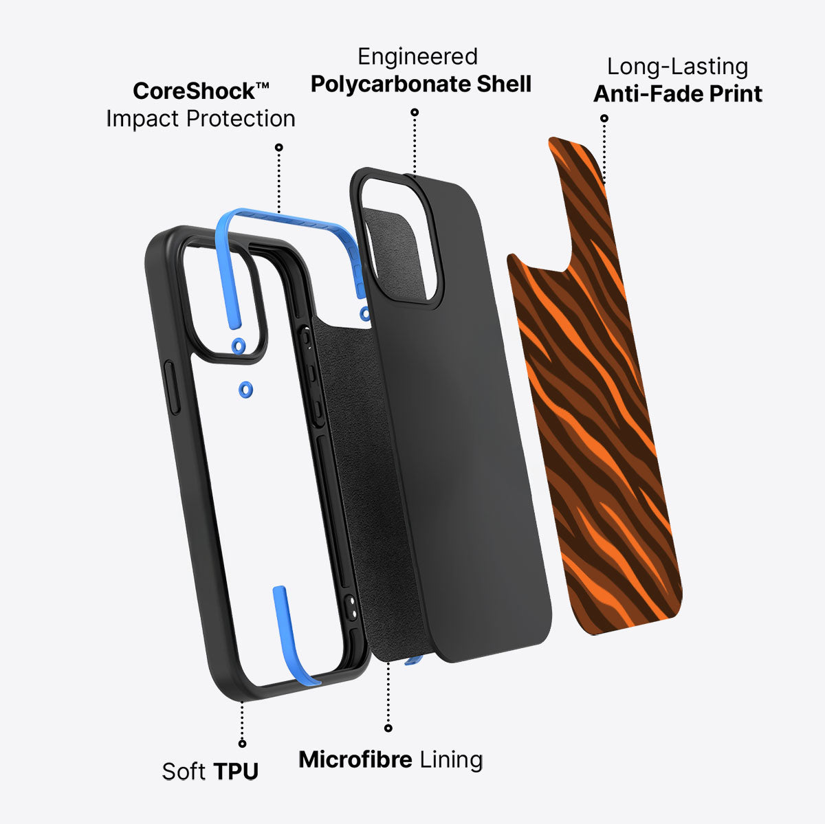Tiger Trace - iPhone 15 Pro Case #case type_core (non magsafe)