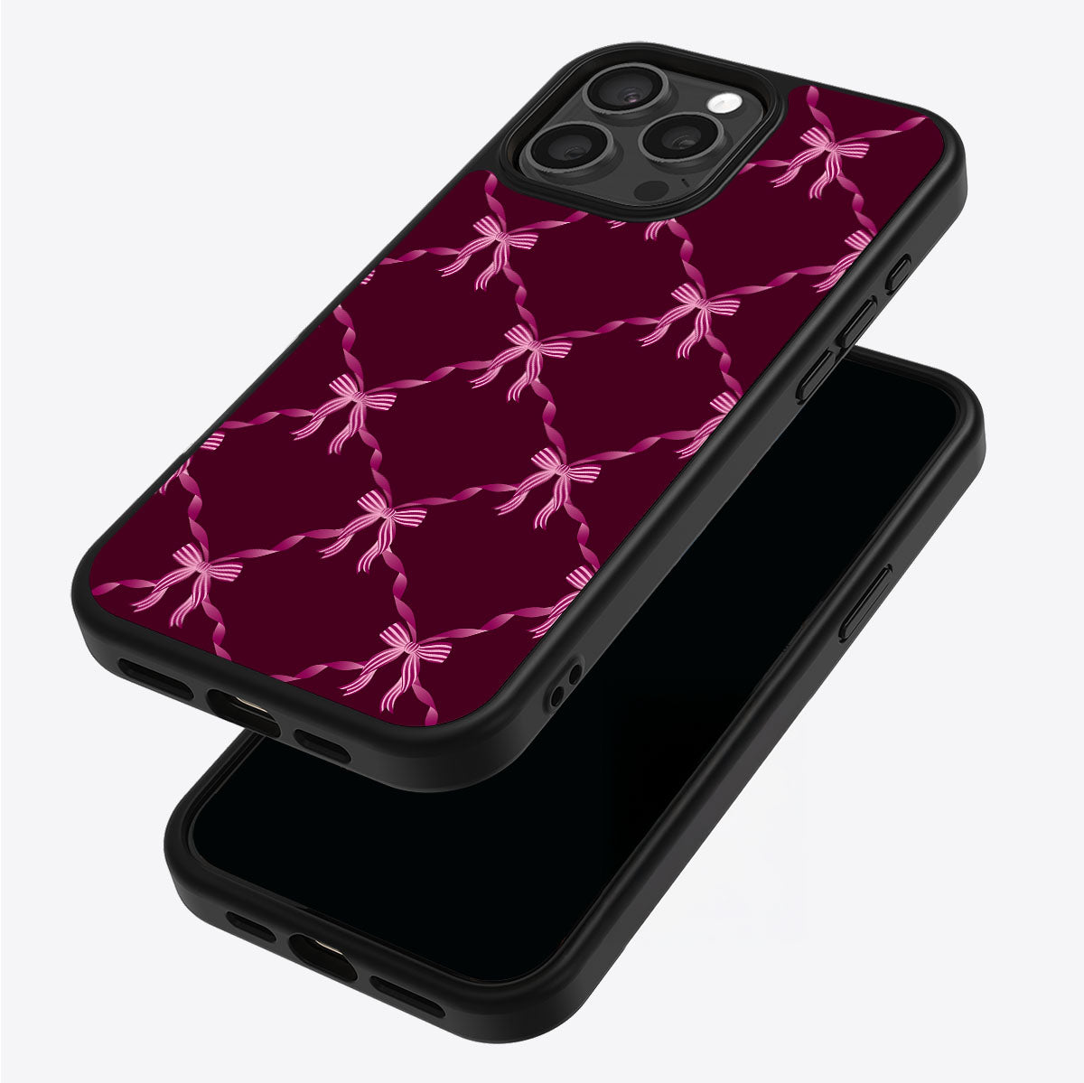 Bordeaux Bow - iPhone 15 Pro Max Case