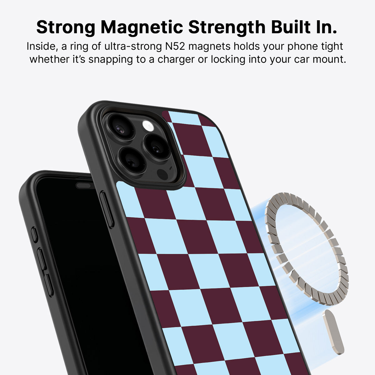 iPhone 15 Pro Max MagSafe case – Cabernet Tile design