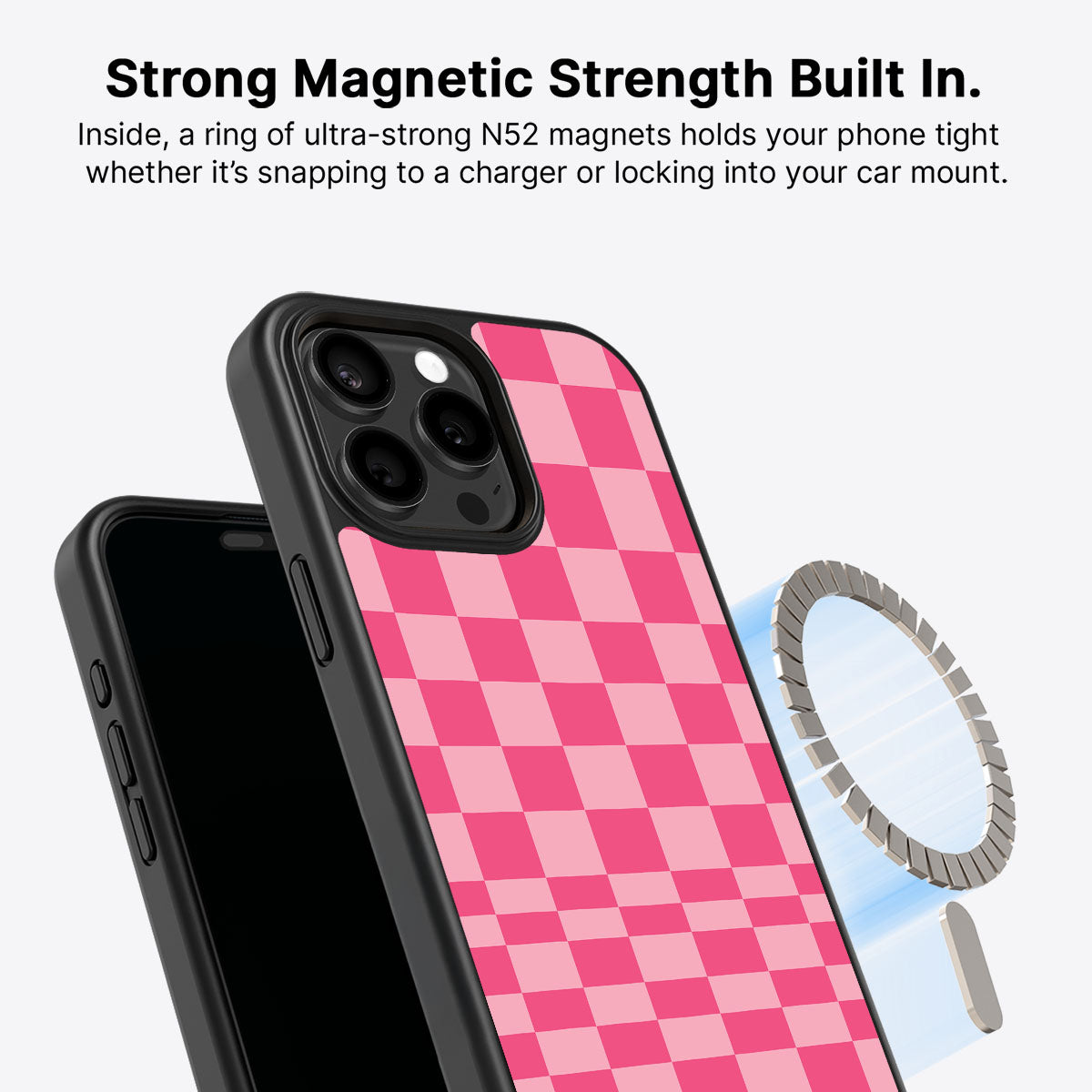 iPhone 15 Pro Max MagSafe case – Candy Check design