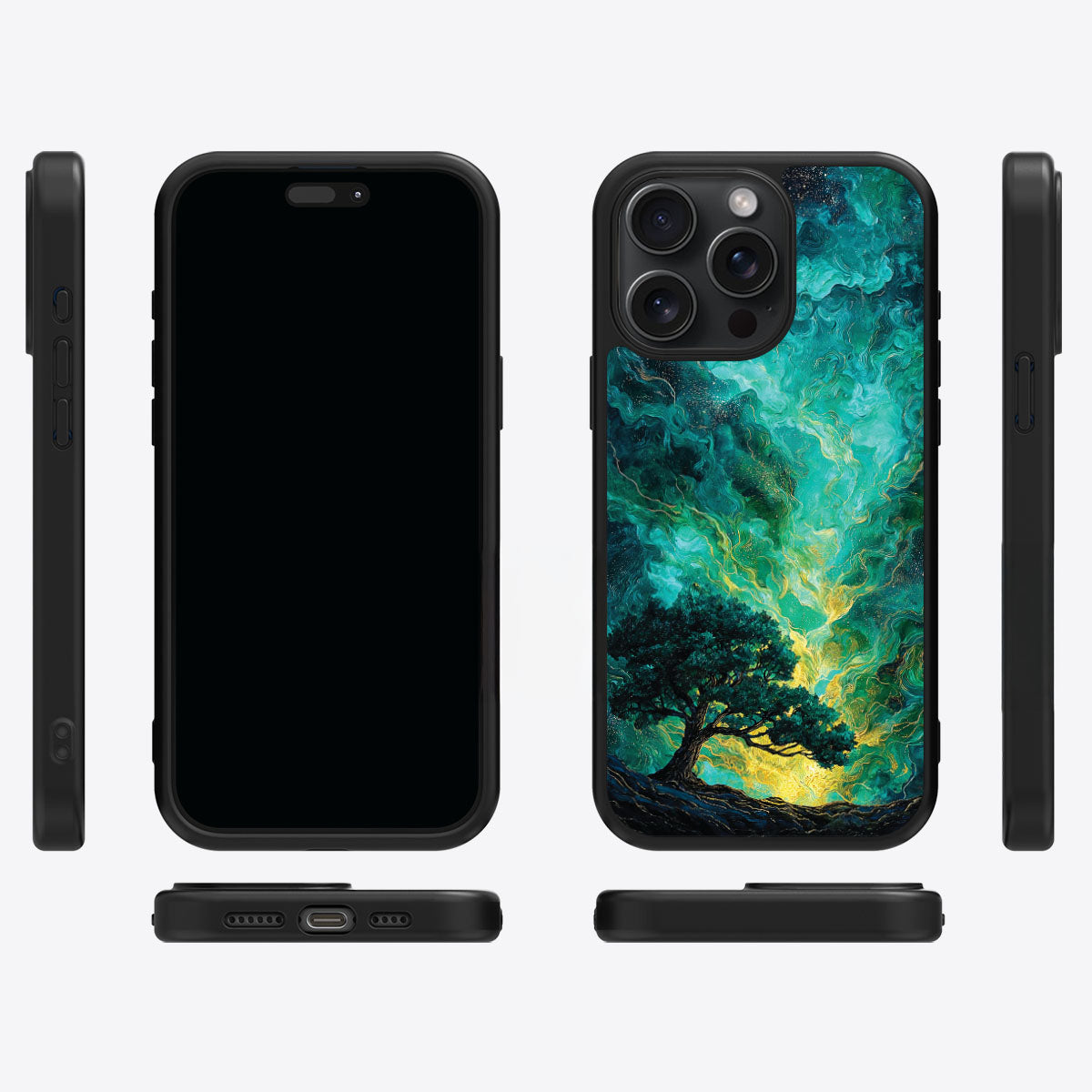 Emerald Storm iPhone 15 Pro Max case cover – multi-angle view